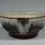 Chosengaratsu teabowl/Chawan. Also pinched from a ball. This one came out the best in terms of glaze. I think I paid more attention because I was worried about the lack of vertical surface for the glaze to move on.