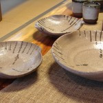 E Karatsu large and medium shallow bowls