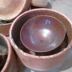 iron saturate glazed bowl in saggar.