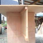 Detail of leg, stretcher, and top.