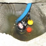 the fish shaped sump, slowly filling...