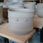 closeup. this is modeled after my favorite yunomi. 400 years ago this design was for food dishes, but work great as teacups too.