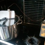 Curing the cast, pyro in a ceramic tube worked great in lieu of  a regular thermometer.