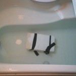 Curing the resin in the hot bath
