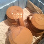 Finished mugs in the smaller damp box