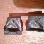 (left)The rice hulls turned the body black and gave the glaze surface more shine.