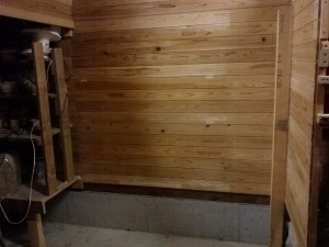Bottom shelf/clay storage gone.