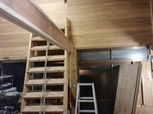 Oops, very heavy stairs on the wrong side of the beam.
