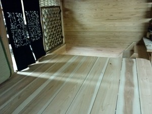 The view of the stairs from the far corner. All done.